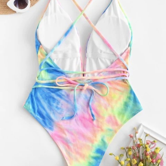 Zaful Tie Dye One-Piece Bathing Suit - Picture 3 of 3